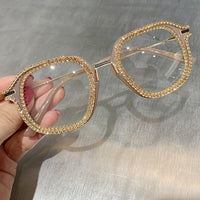 Original Myopia Hyperopia Women Sunglasses Vintage clear lens glasses ladies luxury rhinestone eyeglasses men optical Shades