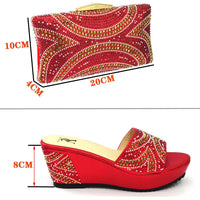 Original Shoes and Bag Set  2021 Hot Selling Italian Style Slingbacks African Women Slippers Nigerian Sandals High Quality