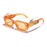Original Rectangle Vintage Sunglasses Women Punk Retro Small Sun Glasses Brand Designer Steampunk Eyeglasses Animal Totem Eyewear