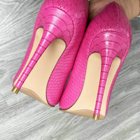 Original Womens Pumps High Heeled Stiletto Shoes Fashion Party Ladies Dress Rose Pink Heels Plus Size 2022 Spring Newest