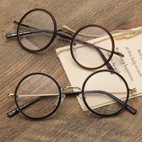 OULYLAN - Original Round Glasses Frame Women Men Clear Lens Eyeglasses Frames Ladies Transparent Myopia Optical Spectacle Black Gold