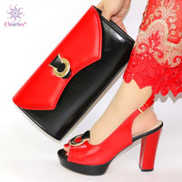 Original New Arrival Italian Shoes with Matching Bags Set Decorated with Rhinestone Women Shoes and Bags To Match Set Italy Party Pumps