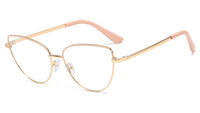 PEEKABOO - Original retro metal glasses frame cat eye female gold black clear lens triangle optical eyeglasses women's accessories