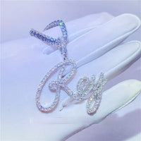 Original P&amp;Y Customized Initial Iced Out Letter Pendant Jewelry Pass Diamond Tester Lowest Price VVS Moissanite Diamonds