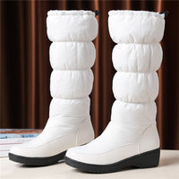 Original MORAZORA 3 Colors Warm Down women&#39;s Snow Boots thick fur plush mid calf boots women white black ladies cotton Space boots female