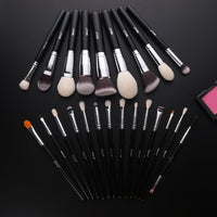 BEILI Black 23 pcs Make Up Brushes Tools Foundation Eyeshadow Eyelash Eyebrow Brush Professional Makeup Brushes Set Natural Hair