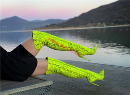 Original Women & Over The Knee Boots Yellow Snake Peep Toe Spring Boots Skin Print Pattern Stiletto Fashion Party High Boots