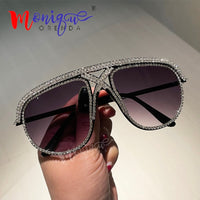 MONIQUE ORENDA - Original Sunglasses Women 2022 Rhinestone Oversized Sun Glasses Men Luxury Designer Eyeglasses Oculos De Sol Feminino