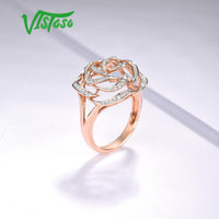 Original VISTOSO Gold Rings For Women Genuine 14K 585 Rose Gold Ring Sparkling Diamond Promise Engagement Rings Anniversary Fine Jewelry