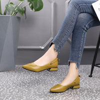 Original GKTINOO Brand Shoes Thick Heel Ladies Pumps Genuine Leather Pointed Toe Colorful Square Heels Party Handmade Shoes Women