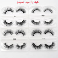 30 pairs/pack Visofree Lashes 3D Mink Eyelashes Full Strip Lashes Handmade Premium Mink Hair Multi-use False Eyelashes Makeup