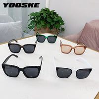 YOOSKE Women's Sunglasses Men Big Frame Sun Glasses Luxury Brand Fashion Eyeglasses Ladies Cat Eye Eyewear MIRROR