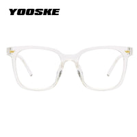 YOOSKE Computer Blue Light Glasses Frame Men Vintage Eyeglasses for Women Retro Transparent Fake Eyeglass Black Optical Frames
