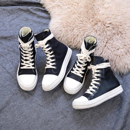 Original SWYIVY 44 Chaussure Femme Women Sneakers Zipper Canvas Casual Shoes Woman Spring 2020 Fashion Women Black Sneakers Ladies Shoe