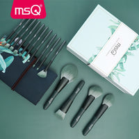 MSQ 14PCS Makeup Brushes Set Foundation Powder Eye shadow Eyebrow Blending Fan Detail Make Up Brush Beauty Tools with Gift Box