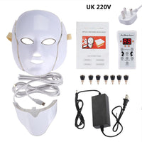 LED Facial Mask With Neck Skin Care 7 Colors Face Mask Treatment Beauty Anti Acne Therapy Whitening Korean Led Spa Mask Machine