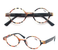 MODFANS - Original Women Reading Glasses Men Readers Eyeglasses Stylish Round Frame Spring Hinge Portable Gift for Parents Presbyopic Magnification
