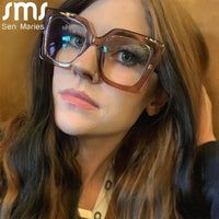 SMS SEN MARIES - Original Vintage Glasses Women Men Square Clear Glasses Optical Eyeglasses Frame Transparent Lens Spectacle Frame NOT Anti Blue Light