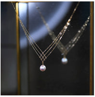 IFASHION SOUL PEARL - Original 18 K Solid Yellow Gold Jewelry(AU750) Women Lace necklace choker chain Natural Akoya sea  pearl Fashion Lady