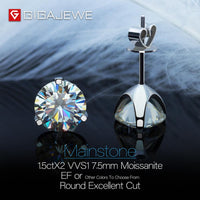Original GIGAJEWE Total 3ct EF VVS1 Diamond Test Passed Moissanite 18K White Gold Plated 925 Silver Earring Jewelry Woman Girl Gift