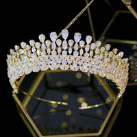 Original New Bride Tiara Crystal Headdress Wedding Hair Accessories Full Zircon Crowns Headband Wedding Jewelry Crowns For Women