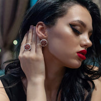 Original GEM & BALLET 7.76Ct Natural Red Garnet Gemstone Earrings for Women Engagement 925 Sterling Silver Stud Earrings Fine Jewelry