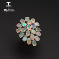 Original TBJ, Top quality Natural Opal Luxury gemstone Ring oval cut 4*6mm 21 piece 10.5ct  925 sterling silver fine jewelry for women