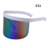 ALOZ MICC - Original Women Oversize Shield Visor Sunglasses Women Retro Windproof Glasses Men Shield Visor Flat Top Hood Eyeglasses Q439