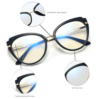 SHAUNA - Original Retro Anti Blue Light Cat Eye Women Optical Eyeglasses Frame Fashion Spring Hinge TR90 Men Glasses Frame Computer Glasses