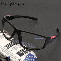 Original LongKeeper Anti Blue Light Glasses Men Classic Blue Light Blocking Gaming Computer Eyeglasses Male Retro Sport Black Spectacles