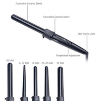 5 in 1 Hair Curling Iron Wand Set Crimp Corrugation 9-32mm Crimper with Interchangeable Curler Roller Tongs Salon Hair Waver