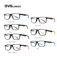 OVELINESS - Original TR90 glasses frame men myopia Prescription computer spectacle frames women Ultra light square eyeglasses frames for men eyewear