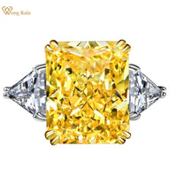 Original Wong Rain Luxury 100% 925 Sterling Silver Created Moissanite Diamonds Gemstone Wedding Engagement Rings Fine Jewelry Wholesale