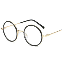 OULYLAN - Original Round Glasses Frame Women Men Clear Lens Eyeglasses Frames Ladies Transparent Myopia Optical Spectacle Black Gold