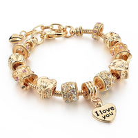 Original YADA Gifts (new hot）INS Golden owl Bracelets&amp;Bangles For Women heart love gold Bracelets Charm Crystal Jewelry Bracelet BT200214