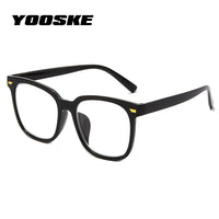 YOOSKE Computer Blue Light Glasses Frame Men Vintage Eyeglasses for Women Retro Transparent Fake Eyeglass Black Optical Frames