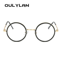 OULYLAN - Original Round Glasses Frame Women Men Clear Lens Eyeglasses Frames Ladies Transparent Myopia Optical Spectacle Black Gold