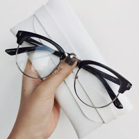 Original 2022 Half Metal Women Glasses Frame Men Eyeglasses Frame Vintage SquareClear Glasses Optical Spectacle Frame spectacles