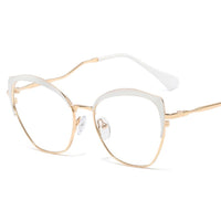 HBK OFFICIAL STORE - Original Vintage Fashion Women Eyeglasses Retro Optical Cat Eye Glasses Frame Brand Design Plain Eye Glasses Oculos De Grau Femininos New