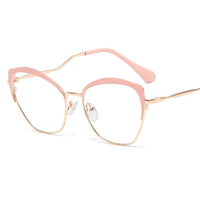 HBK OFFICIAL STORE - Original Vintage Fashion Women Eyeglasses Retro Optical Cat Eye Glasses Frame Brand Design Plain Eye Glasses Oculos De Grau Femininos New