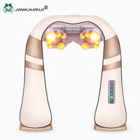 JinKaiRui 12 Massage Balls U Shape Electric Shiatsu Kneading Back Neck Shoulder Body 4D Infrared Heating Massager Car Home Relax