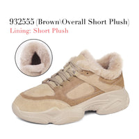 Original Platform Shoes For Women Black 2021 Winter Warm Fur Casual Sport Shoes Thick Bottom Sneakers Lace Up Chunky Female Shoes