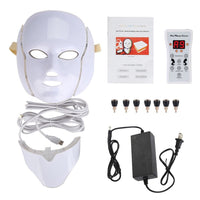 LED Facial Mask With Neck Skin Care 7 Colors Face Mask Treatment Beauty Anti Acne Therapy Whitening Korean Led Spa Mask Machine