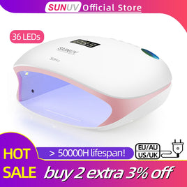 SUNUV SUN4S/4 Nail Lamp 48W UV LED Nail Dryer for Curing Gels Polish With Smart Sensor Manicure Nail Art Salon Equipment Brand