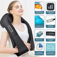 U Shape Home Car Electrical Kneading Shoulder and Neck Massager Light Wave Heating 4D Kneading Cervical Spine Massage Shawl