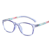 IBOODE - Original Oval Frame Kid Anti-Blue Light Glasses TR90 Retro Ultra light Eyeglasses Flat Mirror Boy Girl Class Glasses Frame Goggles