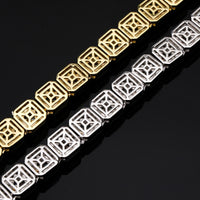 Original TOPGRILLZ 10MM Quality Clustered Tennis Chain Necklace Mens Iced Out  Bling CZ Charm Hip Hop Jewelry