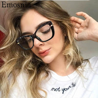 EMOSNIA - Original 2020 Fashion Cat Eye Glasses Frame Anti Blue Light Computer Goggles TR90 Eyegl  asses  Women Men Flat Transparent Eyeware UV400