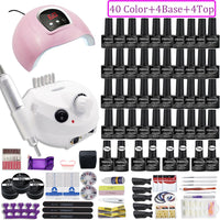 40 Colors Nail Polish super Manicure Set Nail Set With All Tools Needed For Manicure Fast Drying Nail Lamp Electric Nail File