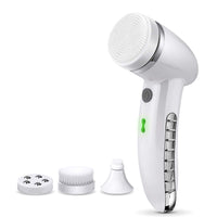 Facial Cleansing Brush Sonic Vibration Mini Face Cleaner Silicone Deep Pore Cleaning Electric Waterproof Massage with 4 Heads